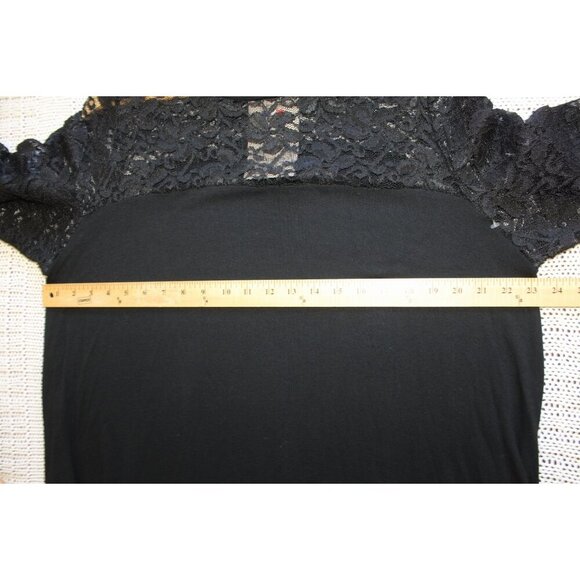 NWT Jean Marc Philippe JMP Lace Black Midi dress Size 6 Roll Neck Asymmetrical - Picture 2 of 7